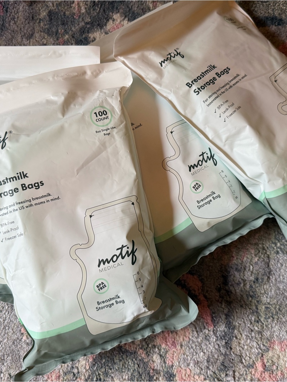 Motif Medical Breastmilk Storage Bags 400 (4 Packs of 100)